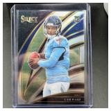 2025 Select Cam Ward silver rookie football card.