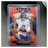 Jordan Addison red maroon football card; numbered