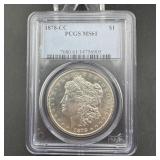 1878-cc Morgan Silver Dollar Pcgs Ms61