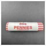 $.50 Roll Of Wheat Cent Pennies, Mixed Roll