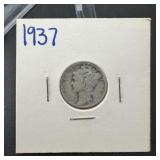 1937 Mercury Silver Dime