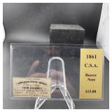 1861 $15 CSA Bearer Note