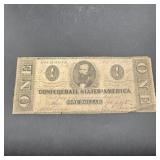 1862 Confederate States of America $1 Note