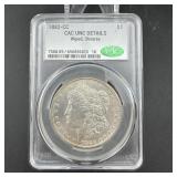 1882-cc Morgan Silver Dollar Cac Unc Details