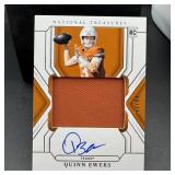 National Treasures Quinn Ewers rookie patch autogr
