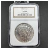 1922-d Peace Silver Dollar Ngc Ms64