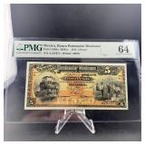 1914 Mexico Banco Peninsular Mexicano 5 Pesos PMG