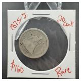 1875-s Twenty Cent Piece - Rare