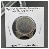 Type 2 Quarter Planchet With Webbing