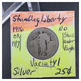 1916/1917 Standing Liberty Quarter Variety 1