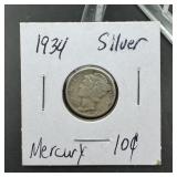 1934 Mercury Silver Dime