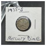 1935-s Mercury Silver Dime
