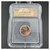 2025 Lincoln Cent Icg Ms66 Rd Last Year Of Issue