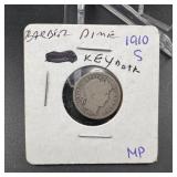 1910-s Barber Silver Dime Key Date