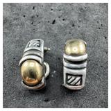 18k Gold & Sterling Silver Earrings - 8.2 Grams Ap