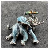 Sterling Silver Elephant Brooch - 8.6 Grams Approx