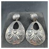 Native American Sterling Silver Earrings - 22.5 Gr