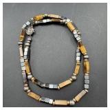 Sterling Silver Brown Bead Necklace