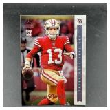 Brock Purdy Rookie Luminance Pink Foil Football Ca