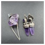 Sterling Silver Chili Pepper Purple Amethyst Penda