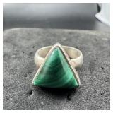 Native American Malachite Ring Size 8-1/2 - 9.5 Gr