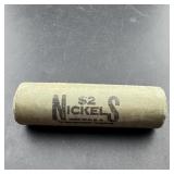 Vintage Buffalo nickel roll with two shield nickel