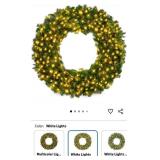 48" Large Artificial Pre-lit Fir Christmas Wreath