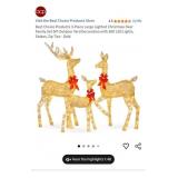 3-pc Lit Christmas Deer Family W/30 Leds - Nib