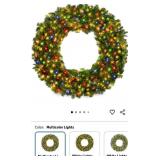 30" Pre-lit Fir Christmas Wreath W/multicolor Led