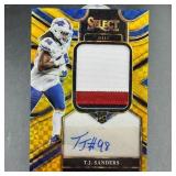 2025 Select TJ Sanders Rookie Patch Auto Gold NFL