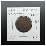 1867 Two-Cent Nickel