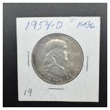 1954-D Franklin Silver Half Dollar