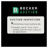 Inspection Dates: Tuesday, June 2nd: 11a.m.-3 P.m.