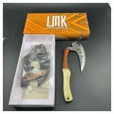 Damascus Hatchet with Leather Sheath
