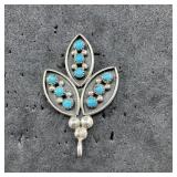 Native American Sterling Silver Turquoise Pendant