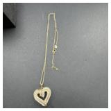 Sterling Silver Heart Pendant Necklace - 6.5 Grams