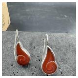 Sterling Silver Carnelian Earrings - 4.5 Grams App