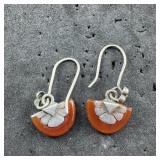 Southwest Sterling Silver Carnelian Earrings - 3.2