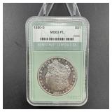 1880-S Morgan Silver Dollar PCGS MS63 PL