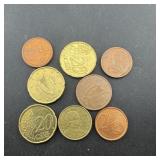 8 euro foreign coins.