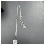 Sterling Silver Cz Necklace - 3.6 Grams Approx. 0.