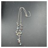 Sterling Silver Flower Necklace - 11.8 Grams Appro