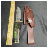 8-Inch Hunting Knife with Leather Sheath