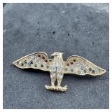 Monet Eagle Rhinestone Brooch Pin