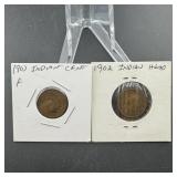 1902 and 1903 Indian Head cents.