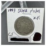 1883 XF Shield Nickel