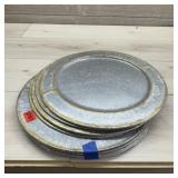 4 Galvanized Metal Trays - New
