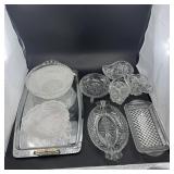 Crystal Glassware & Silver Platter
