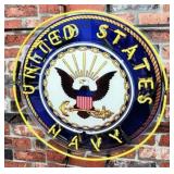 Us Navy Real Glass Neon Lighted Sign