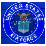 Us Air Force Real Glass Neon Lighted Sign